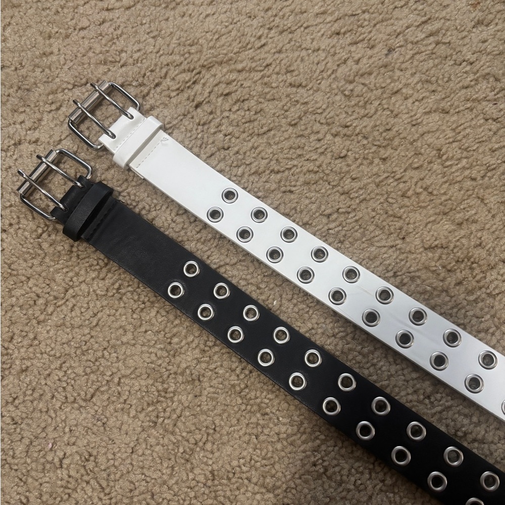 Punk black & white belt (unisex)